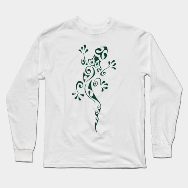 Dark-Green Lizard Long Sleeve T-Shirt by DezinerFiles